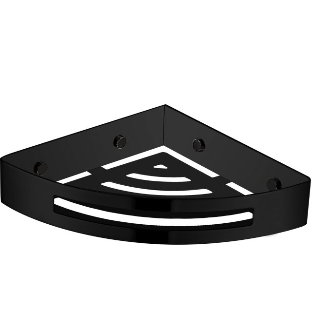 OMNIRES Koszyk prysznicowy UNI narożny 21x21x5 czarny mat UN10332BL