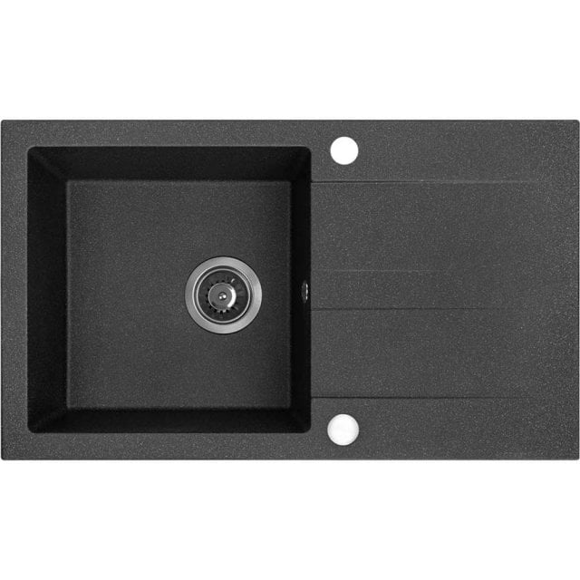 KUCHINOX Zlewozmywak granitowy SHIRE 1-komorowy z ociekaczem czarny S