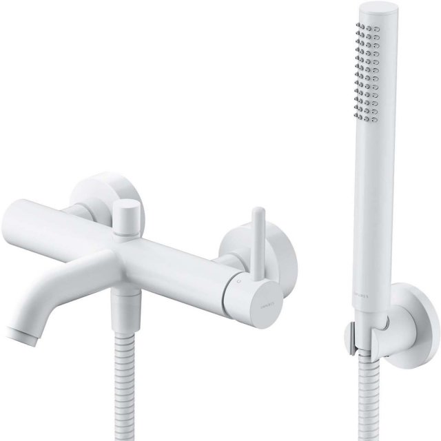 OMNIRES Bateria wannowa Y z zestawem prysznicowym biały mat Y1231WM