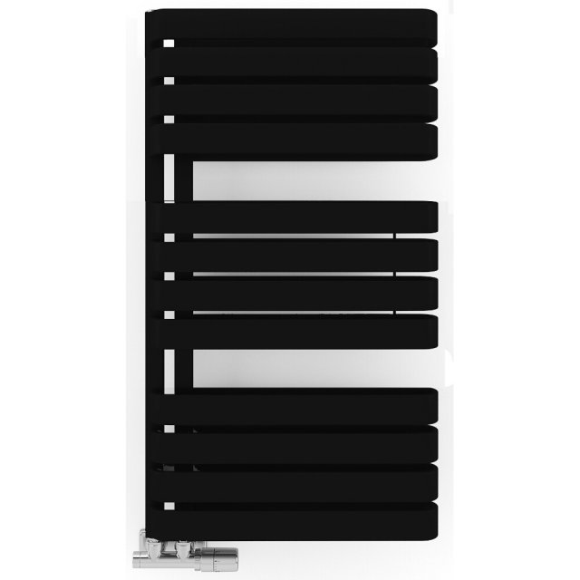 TERMA Grzejnik łazienkowy WARP S 91,5x50 czarny mat WGWAS091050-K9M5G