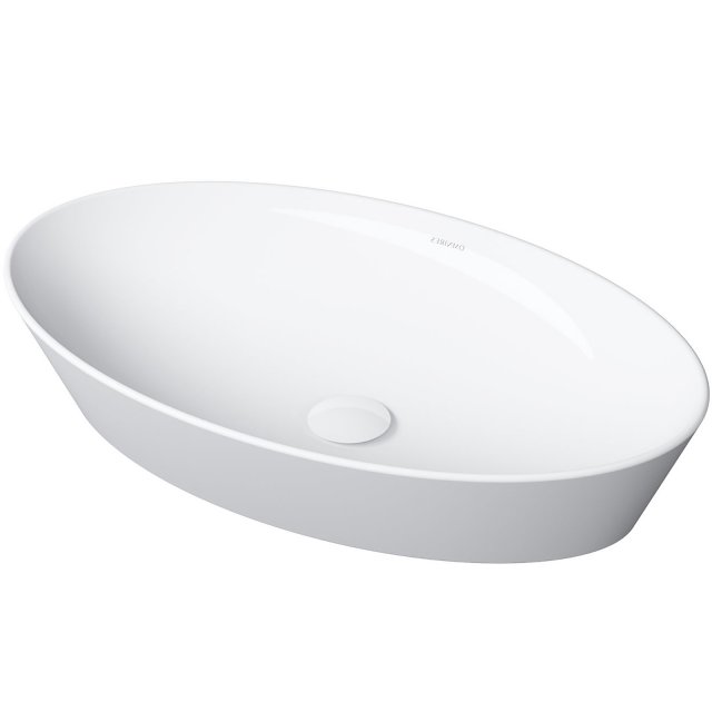 OMNIRES Umywalka nablatowa LAREDO 60 owalna biały połysk LAREDO605BP