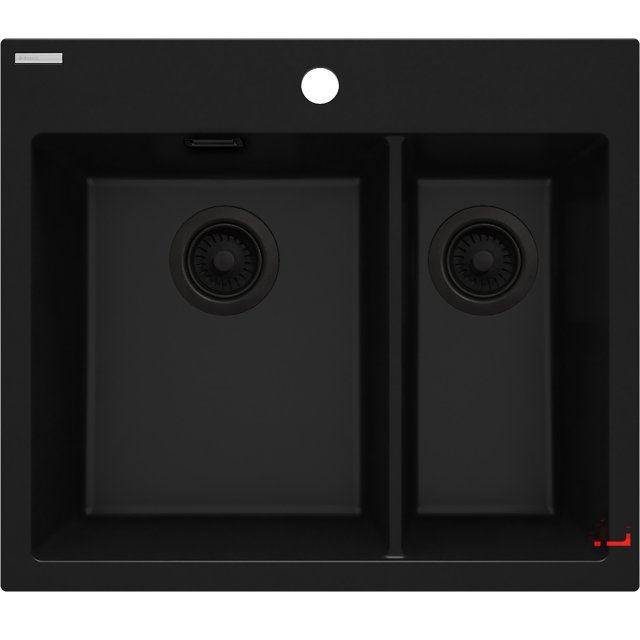 DEANTE Zlewozmywak granitowy ERIDAN nero 1,5-komorowy ZQE_N503