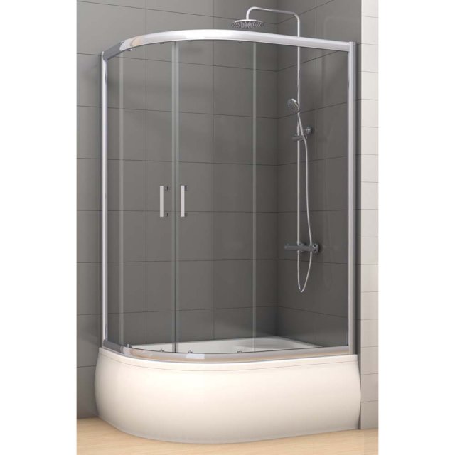 NEW TRENDY Kabina prysznicowa półokrągła VARIA 100x80x165 5 mm natura