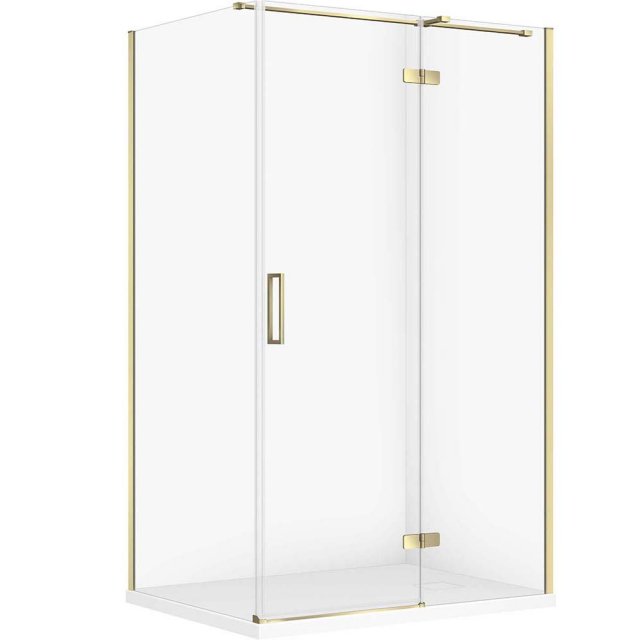 CERSANIT Zestaw kabina prostokątna JOTA prawa 120x90 złota, brodzik T