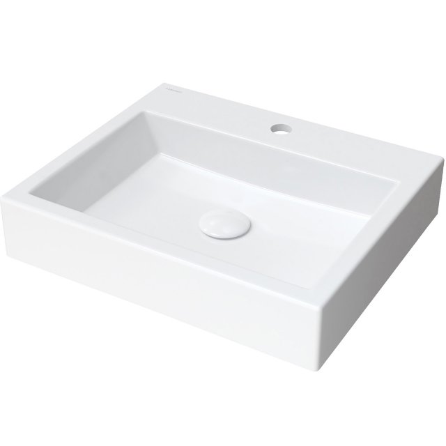 OMNIRES Umywalka nablatowa THASOS M+ 50 prostokątna biały połysk THAS