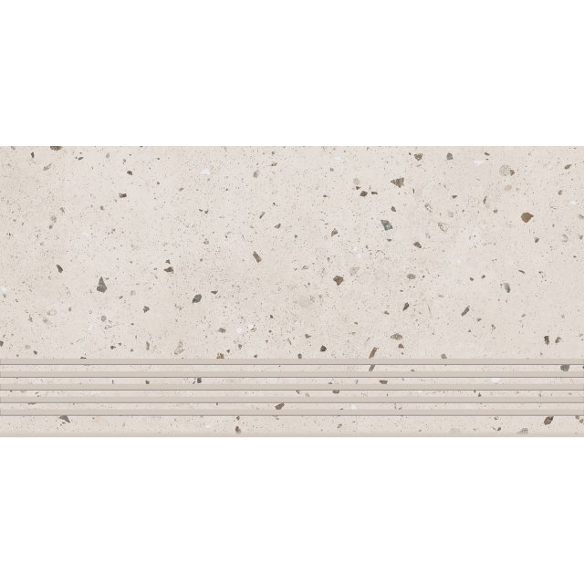 Gres szkliwiony stopnica TERRAZZO grey mat 29,8x59,8 gat. I Cersanit