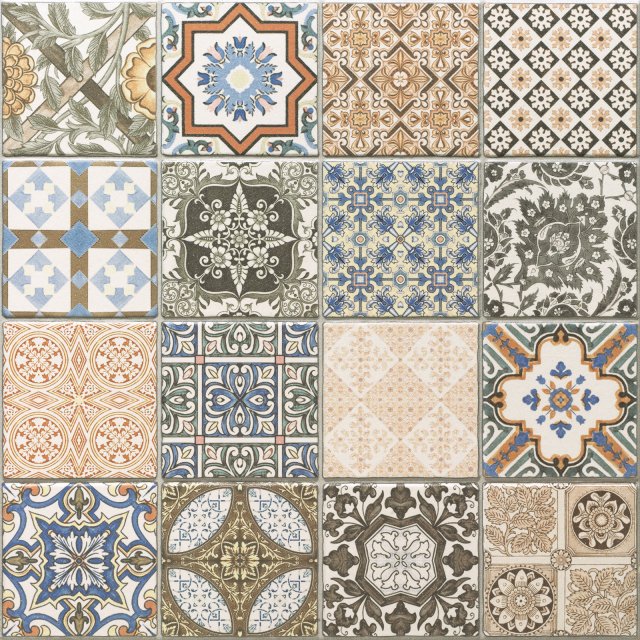 Gres szkliwiony hiszpański Realonda PROVENZA DECO mat 44x44 gat. I