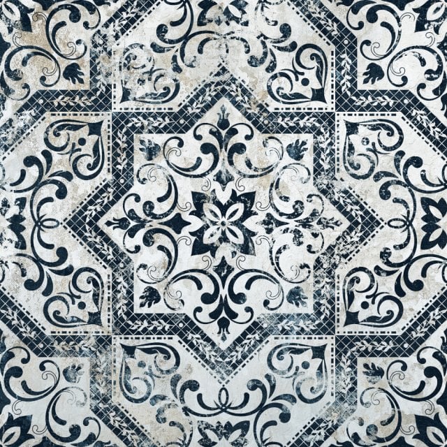 Gres szkliwiony hiszpański Absolut Keramika MINDANAO DECOR black sati