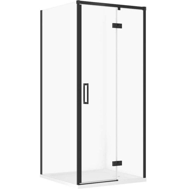 CERSANIT Kabina prysznicowa LARGA prawa czarna 90x90 z brodzikiem TAK