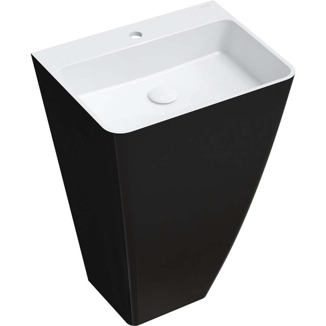 OMNIRES Umywalka wolnostojąca PARMA M+ 55x43 cm biały/czarny połysk P