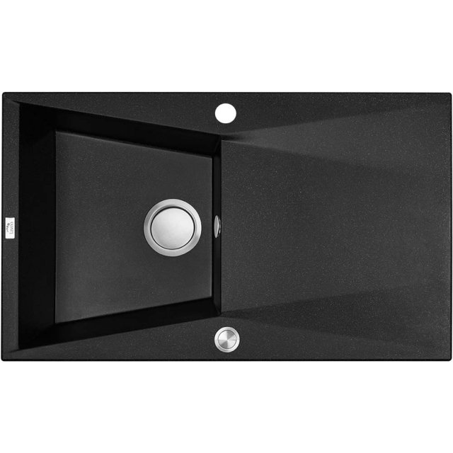 LAVEO Zlewozmywak granitowy GRENADA 1-komorowy z ociekaczem czarny SB