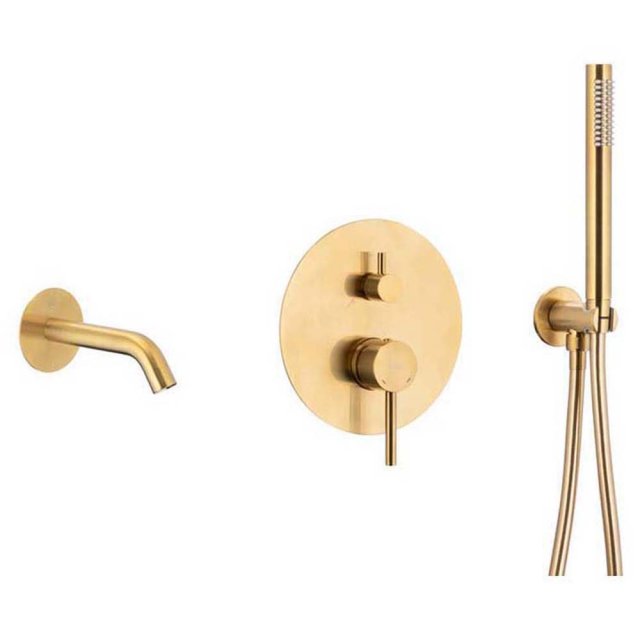 KFA Zestaw wannowy podtynkowy MOZA z baterią 3-funkcyjną złoty 5039-4