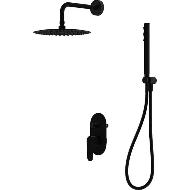 LAVITA Zestaw prysznicowy podtynkowy CETUS z deszczownicą czarny