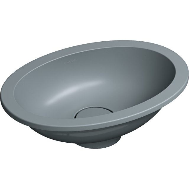 OMNIRES Umywalka podblatowa SHELL M+ 38x25 szara mat SHELL380UPAG