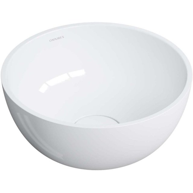 OMNIRES Umywalka nablatowa SHELL M+ biały połysk O35 SHELL350UNBP