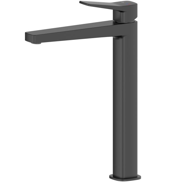 KFA Bateria umywalkowa MALAGA nablatowa ze spustem klik-klak czarna 4