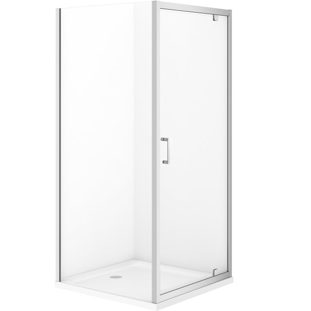 CERSANIT Kabina narożna VERSO PIVOT 90x190 cm chrom z brodzikiem TAKO