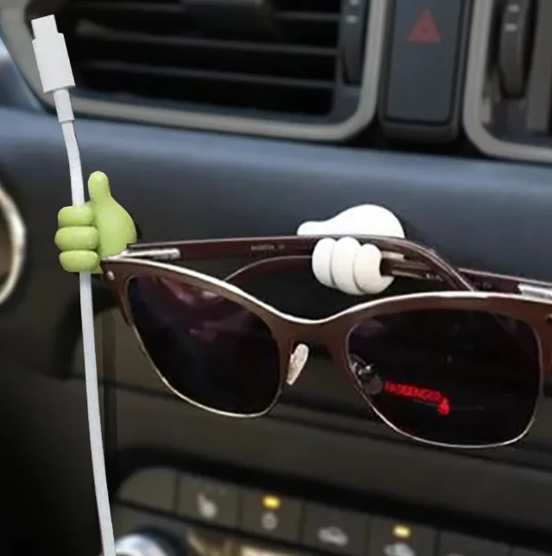 Uchwyt na kable, okulary.