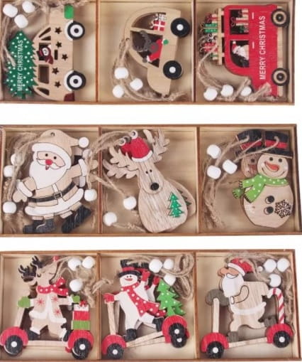 Drewniana ozdoby świąteczne WISZĄCE