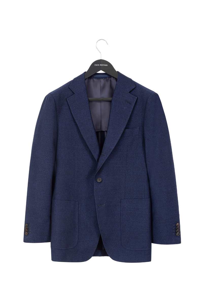 Marynarka flanelowa Bari, granatowa, wełniana