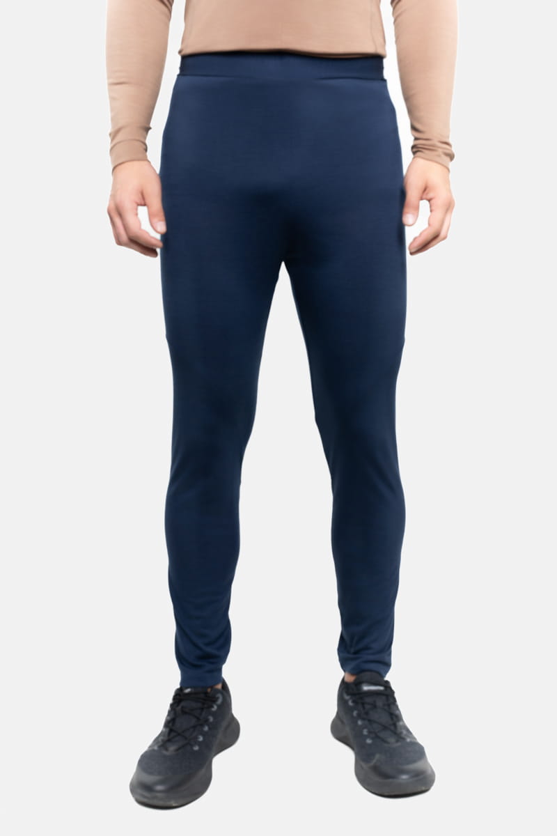 Legginsy sportowe z wełny merino, granatowe