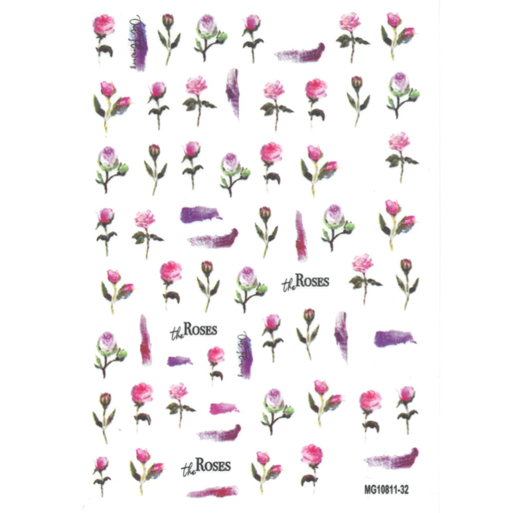 Naklejki do paznokci cienkie samoprzylepne kwiaty MG10811-32