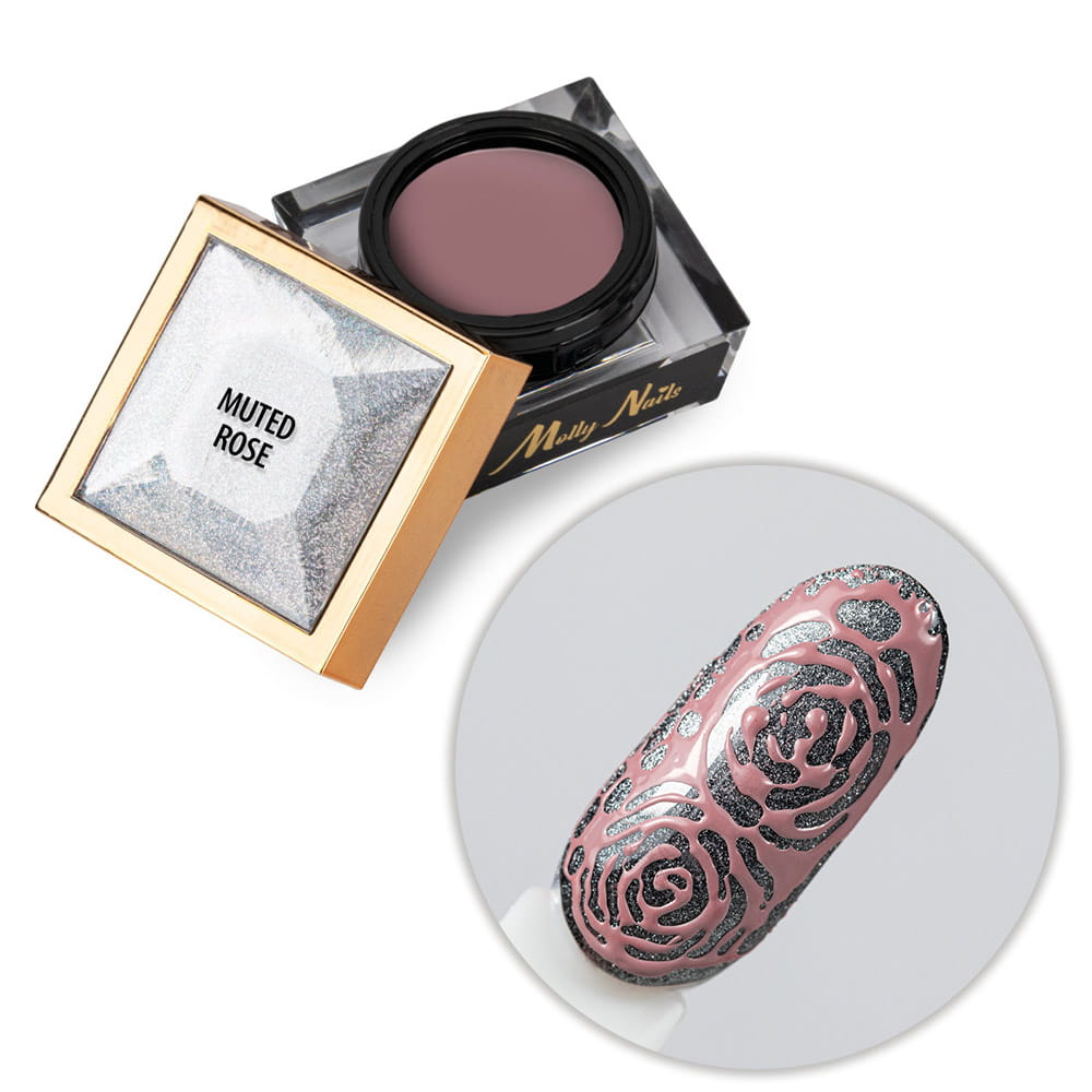 Creative Flow Color Gel - kreatywny NailArt żel do efektu topniejących, miękkich wzorów Molly Nails Muted Rose HEMA/Di-HEMA free 5 g