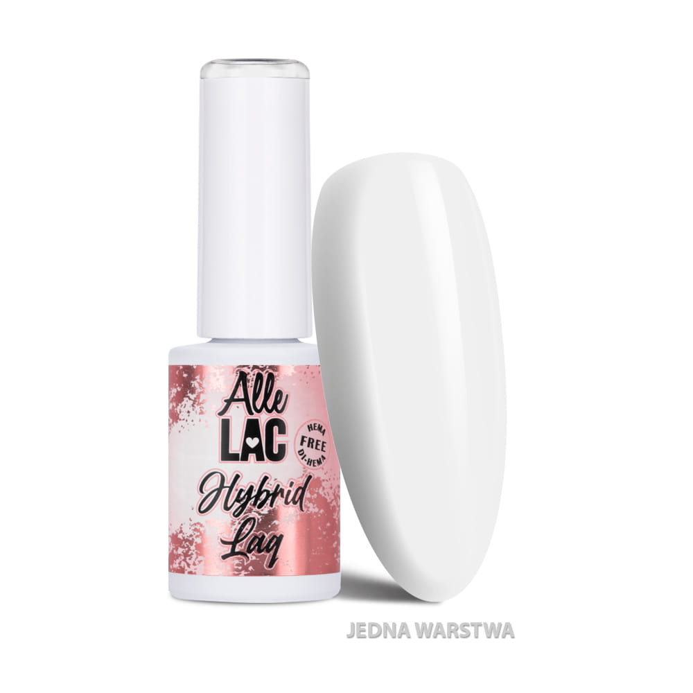 Lakier hybrydowy LED/UV Gel Polish Whites Snow White AlleLac HEMA/Di-HEMA Free 6g