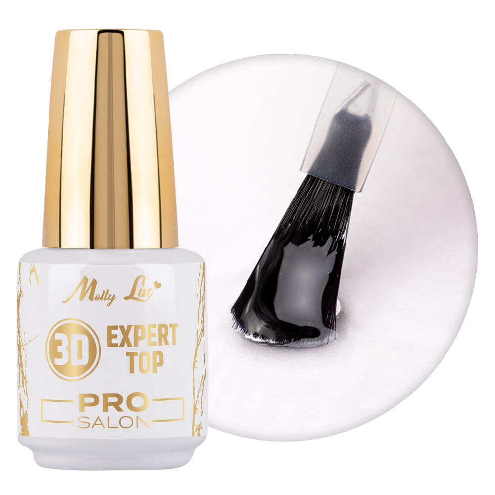 Top 3d Expert Pro Salon MollyLac top do lakierów hybrydowych z przemywaniem Clear 15 g