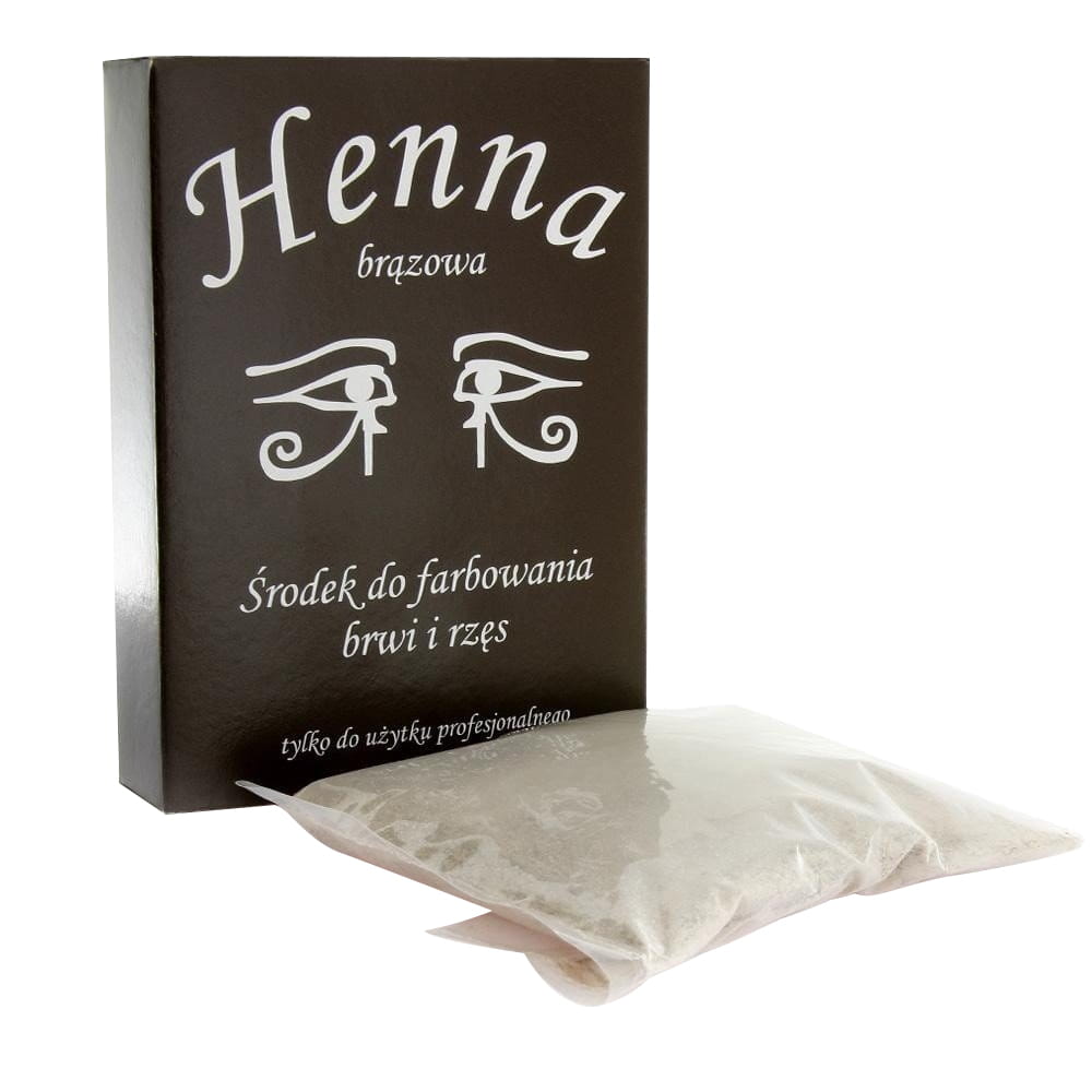 Henna szczecińska w proszku do farbowania brwi i rzęs - brązowa - 25g