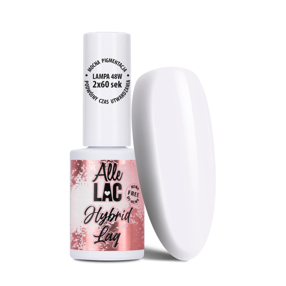 Lakier hybrydowy LED/UV Gel Polish AlleLac Extra White HEMA/Di-HEMA Free 6g