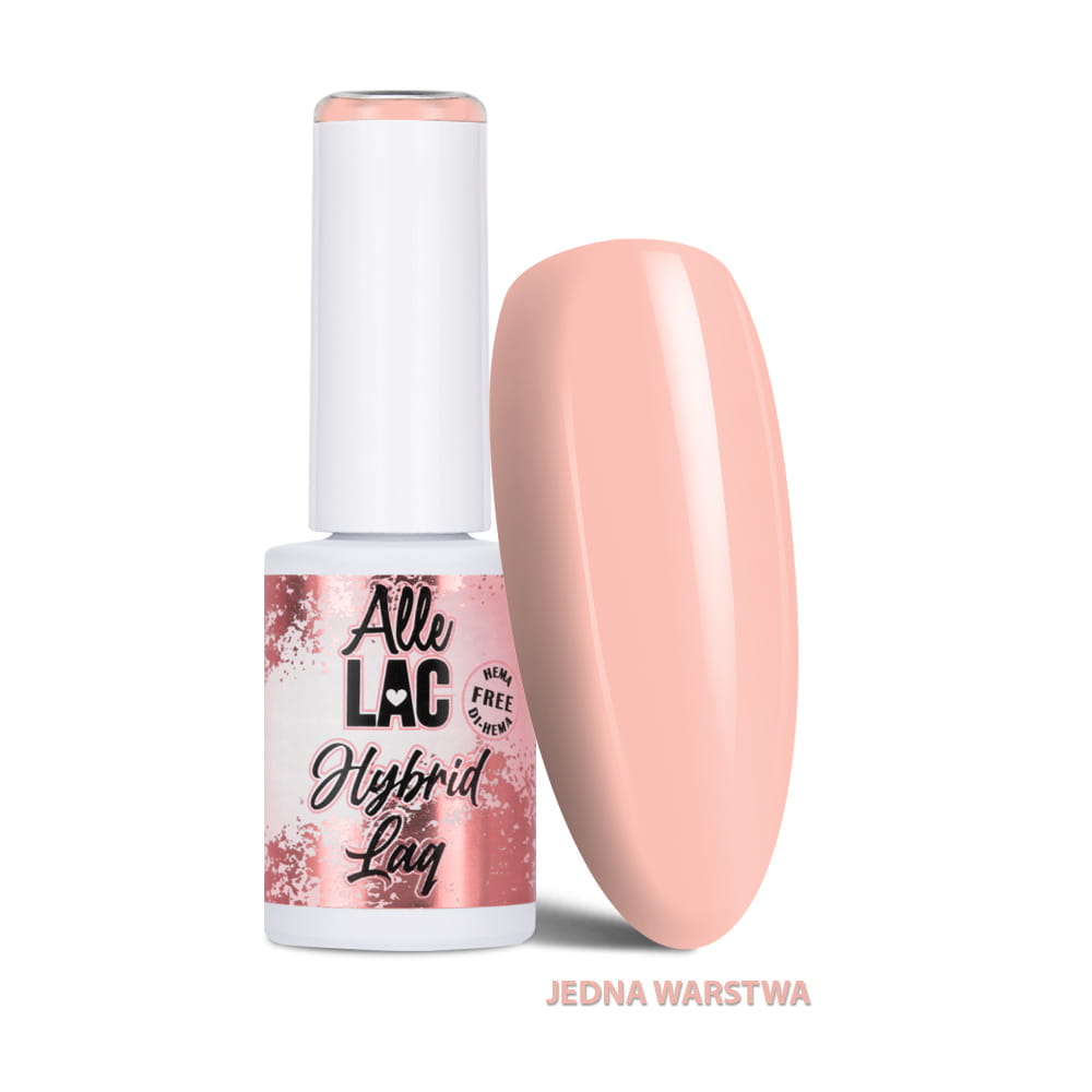 Lakier hybrydowy LED/UV Gel Polish Nudes N14 Peach Veil AlleLac HEMA/Di-HEMA Free 6g