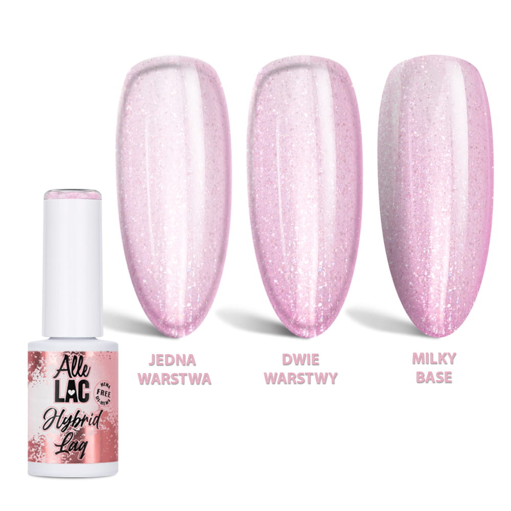Lakier hybrydowy LED/UV Gel Polish Pinks Blush Glitter AlleLac HEMA/Di-HEMA Free 6g
