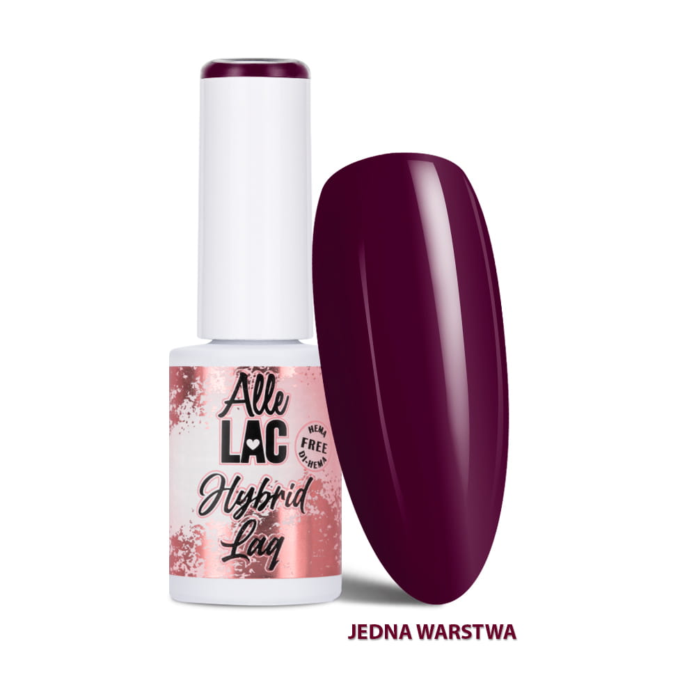 Lakier hybrydowy LED/UV Gel Polish Reds R12 Burnt Burgundy AlleLac HEMA/Di-HEMA Free 6g