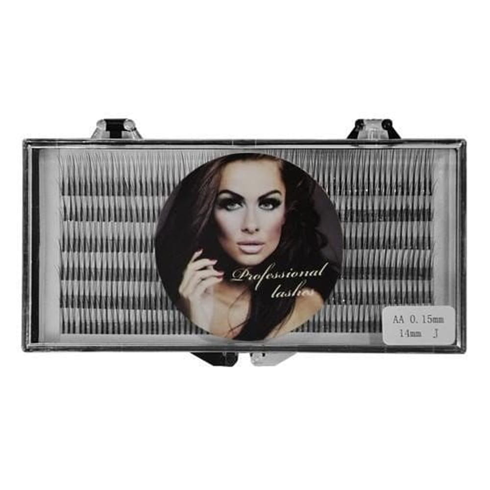 Rzęsy podwójne z norek aa 0,15 mm 14 mm j