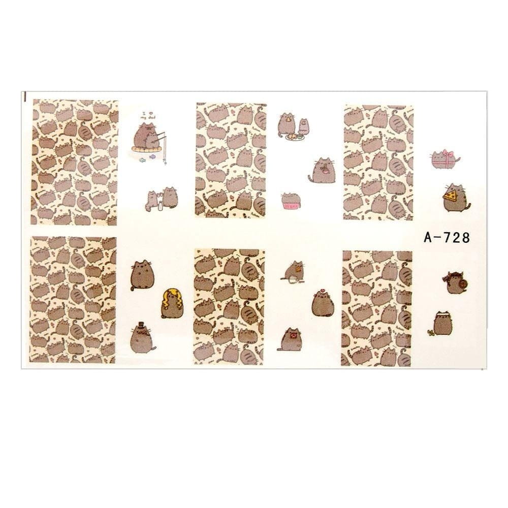 Naklejki wodne do paznokci arkusz 9 x 5,5 cm a Nr 728