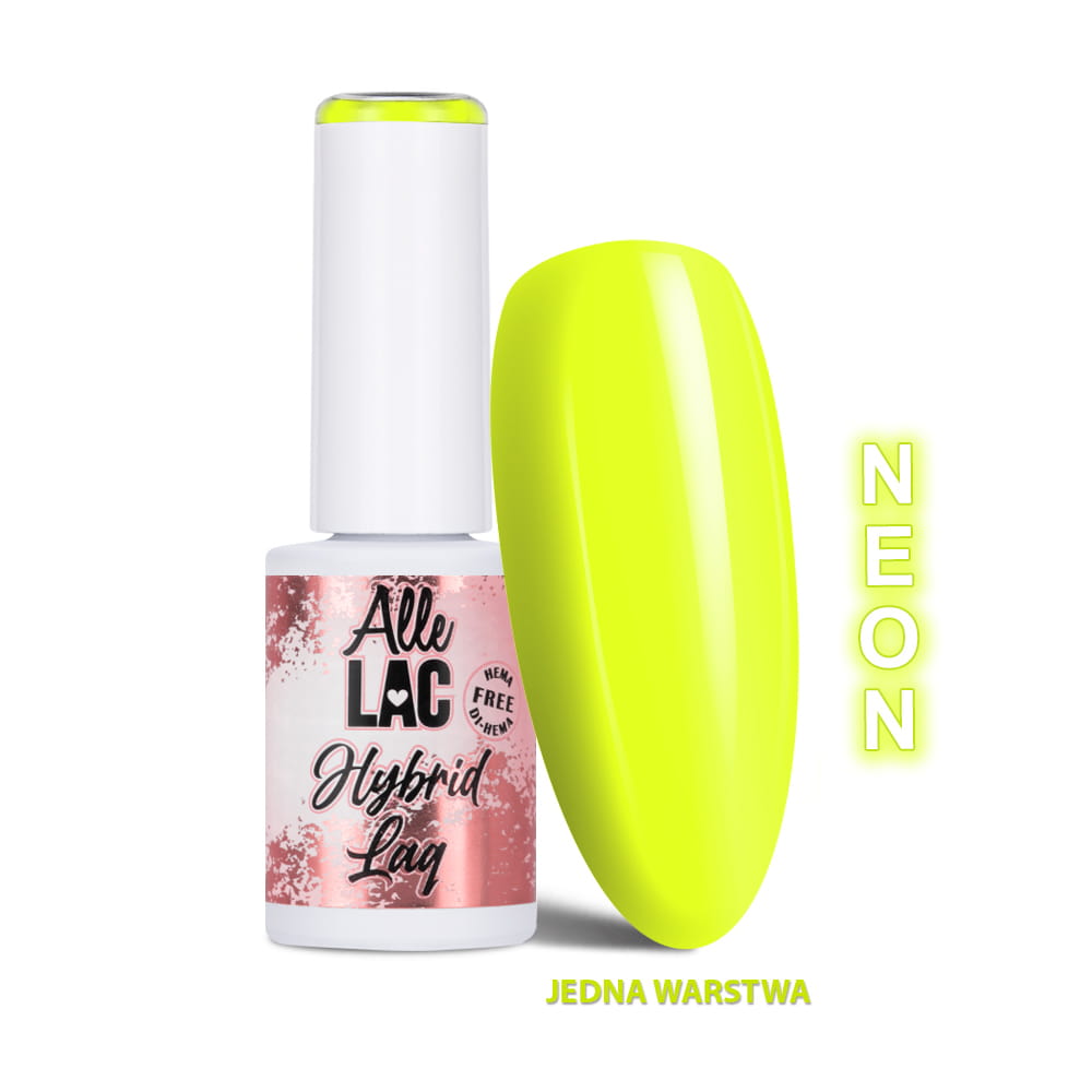 Lakier hybrydowy LED/UV Gel Polish Yellows Y4 Neon AlleLac HEMA/Di-HEMA Free 6g