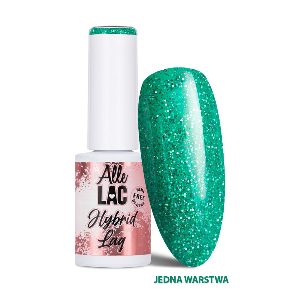 Lakier hybrydowy LED/UV Gel Polish Greens Emerald Spark AlleLac HEMA/Di-HEMA Free 6g