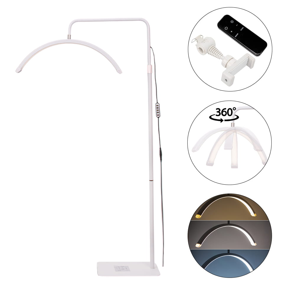 Lampa kosmetyczna LED łuk 30W podłogowa bezcieniowa biała HD-M6X