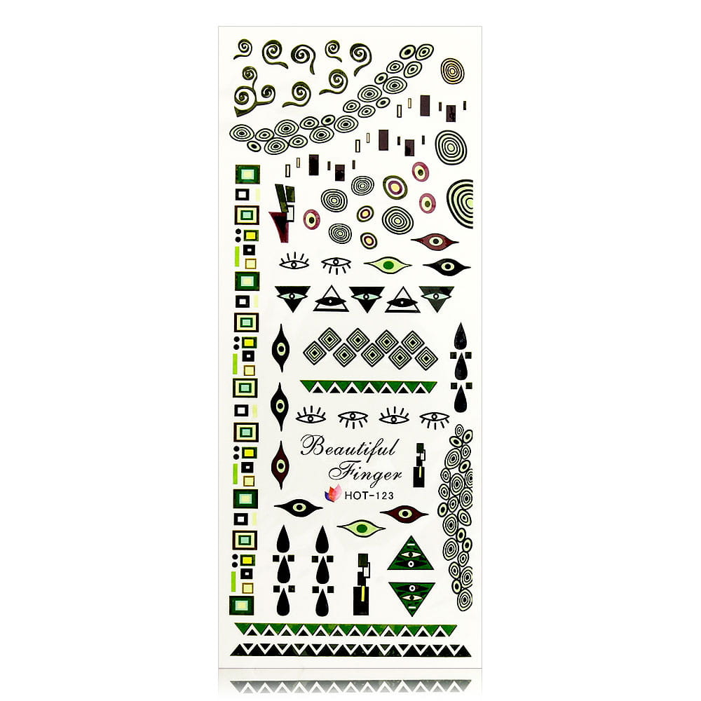 Naklejki wodne do paznokci arkusz 12,5 x 5,5 cm hot Nr 123