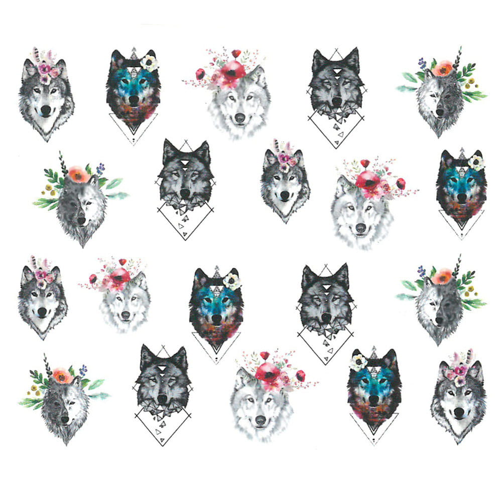 Naklejki wodne do paznokci zwierzęta YZW-3077