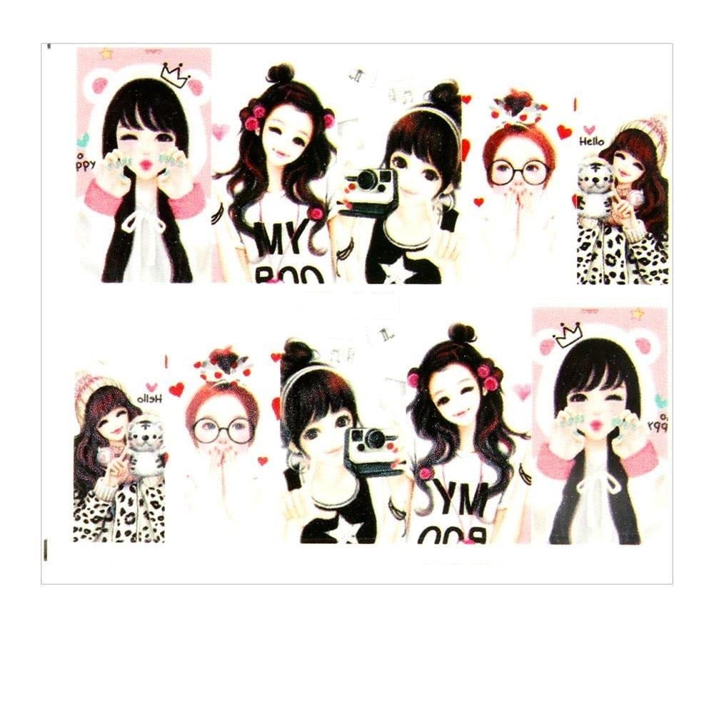 Naklejki wodne do paznokci arkusz 6,5 x 5,5cm na 10 palców yb Nr 946