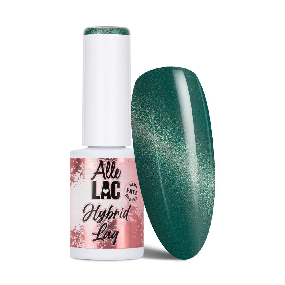 Lakier hybrydowy LED/UV Gel Polish Cat Eye CAT 2 Green AlleLac HEMA/Di-HEMA Free 6g