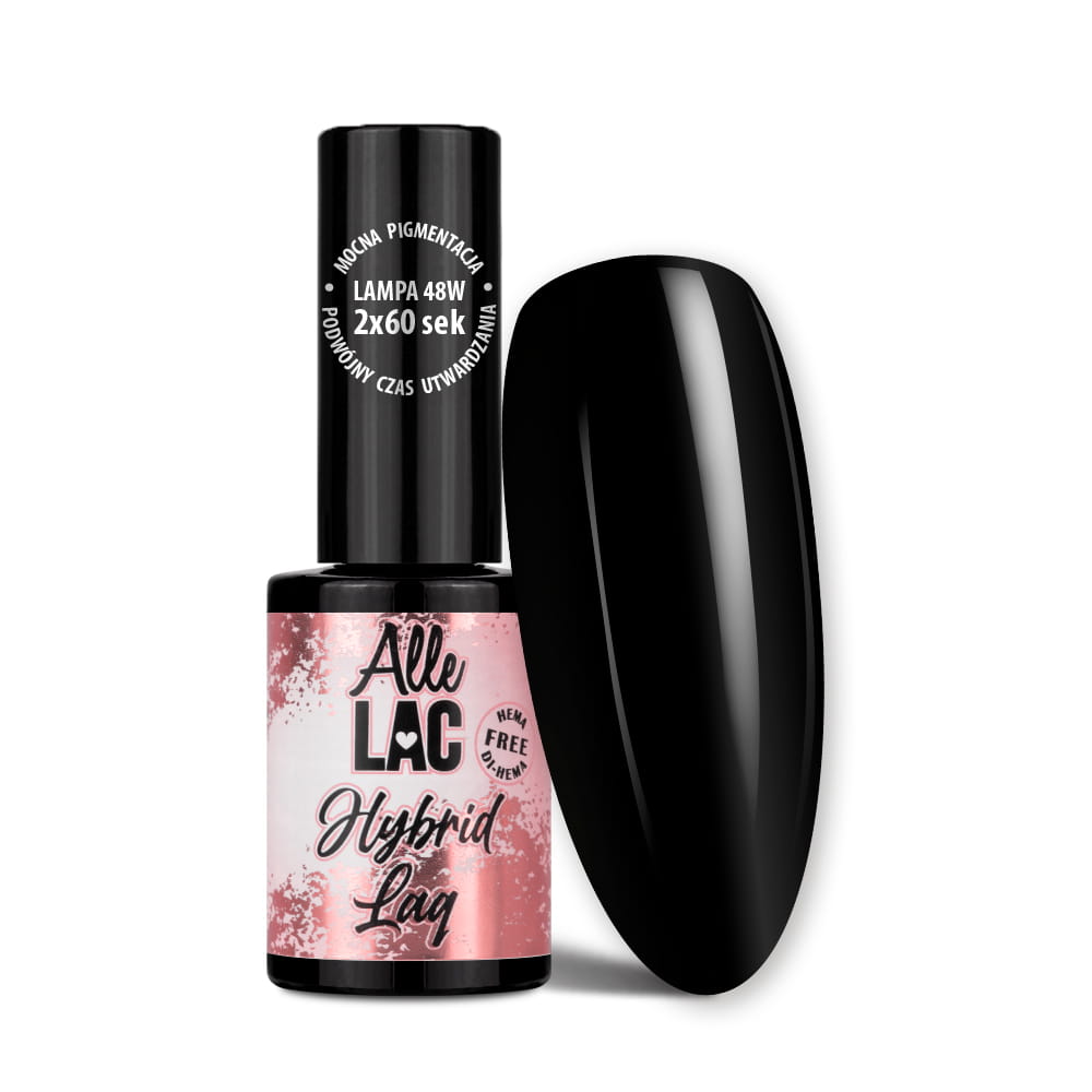 Lakier hybrydowy LED/UV Gel Polish AlleLac Extra Black HEMA/Di-HEMA Free 6g