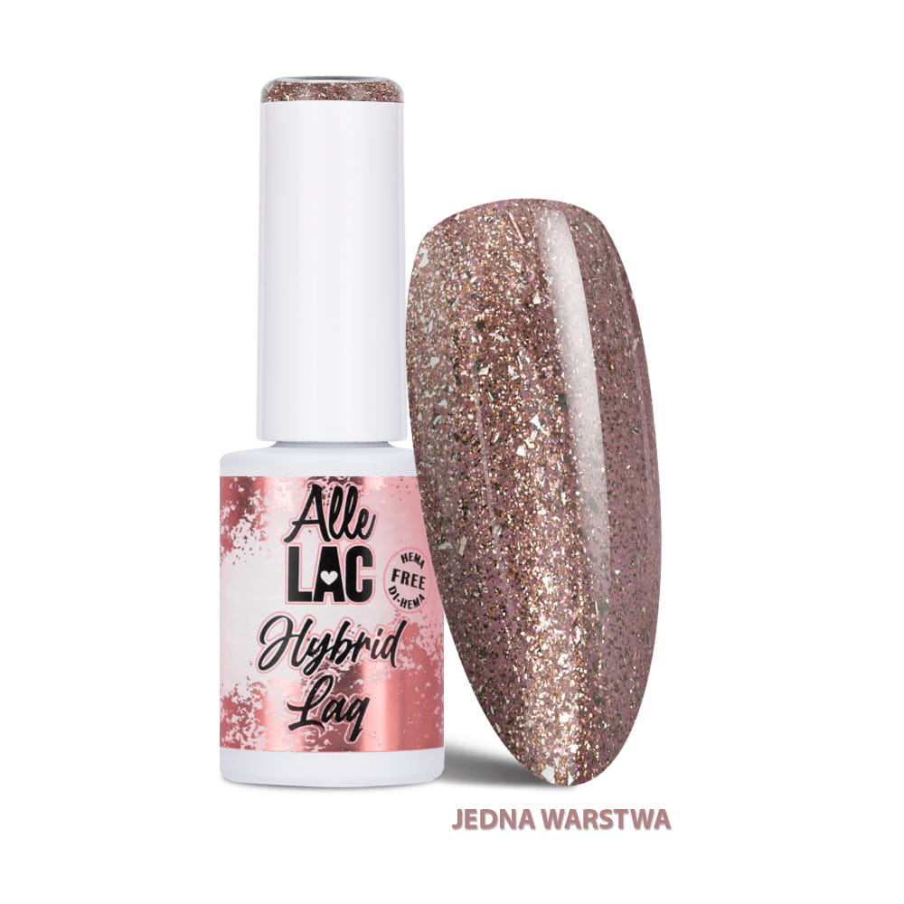Lakier hybrydowy LED/UV Gel Polish Browns B5 Rose Glitter AlleLac HEMA/Di-HEMA Free 6g