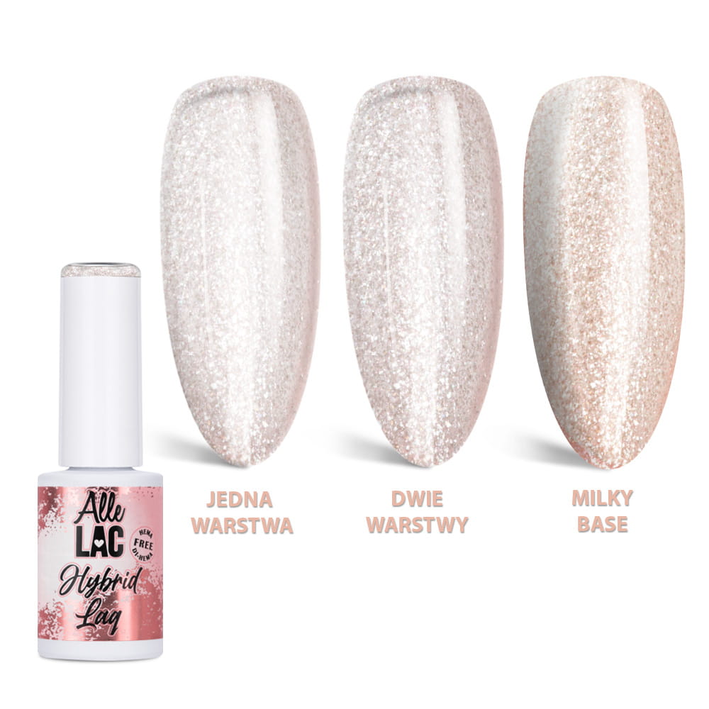 Lakier hybrydowy LED/UV Gel Polish Nudes N19 Star Glitter AlleLac HEMA/Di-HEMA Free 6g