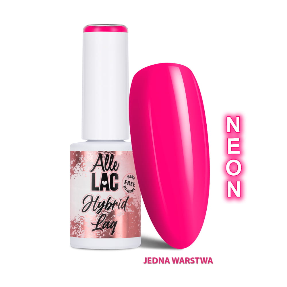 Lakier hybrydowy LED/UV Gel Polish Pinks PI12 Neon AlleLac HEMA/Di-HEMA Free 6g