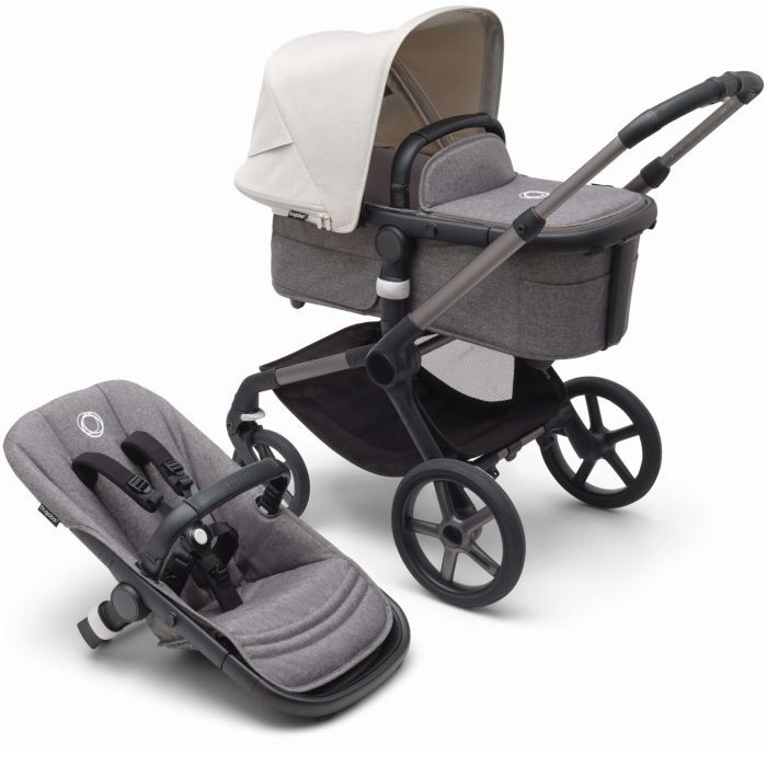 Bugaboo Fox 5 - wózek głęboko-spacerowy-Graphite-Misty White-Grey Melange