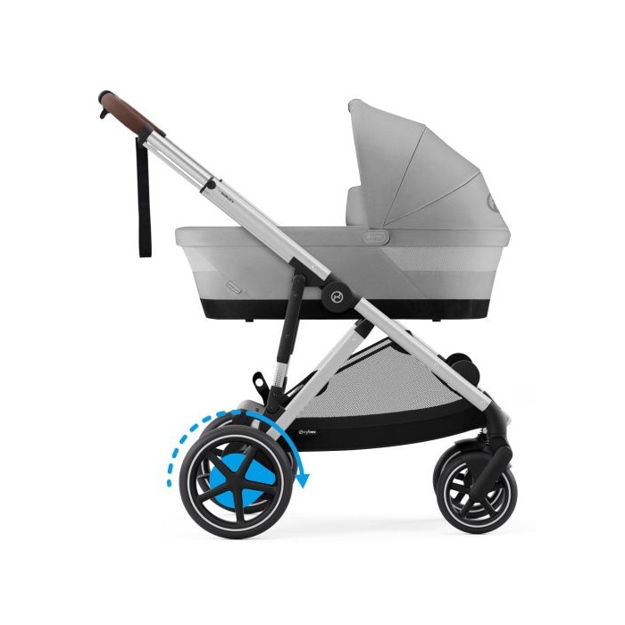 Cybex e-Gazelle S - elektryczny wózek głęboko-spacerowy-Stone Grey (Silver Frame)