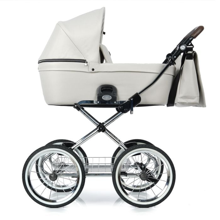 Roan Coss Classic - wózek uniwersalny głęboko-spacerowy 2 w 1 z torbą na chromowanym stelażu-Tahitian Vanilla